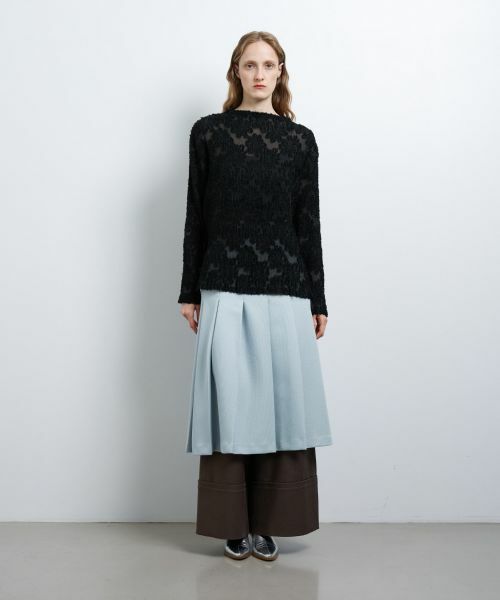 LANVIN en Bleu / ランバン オン ブルー Tシャツ | カットジャガードプリーツトップス | 詳細6