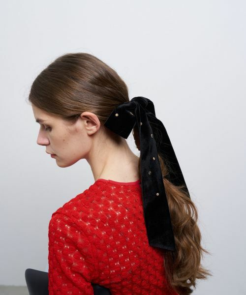 LANVIN en Bleu / ランバン オン ブルー その他小物 | ビジューベルベットリボンヘアゴム | 詳細1
