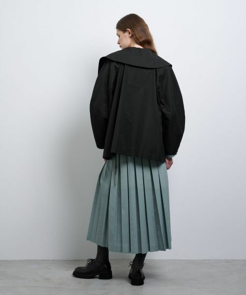 LANVIN en Bleu / ランバン オン ブルー その他アウター | ビッグカラーライトタフタミドルコート | 詳細10