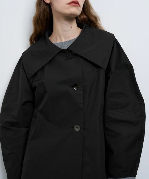 LANVIN en Bleu / ランバン オン ブルー その他アウター | ビッグカラーライトタフタミドルコート | 詳細13