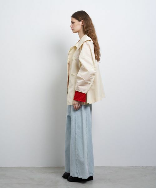LANVIN en Bleu / ランバン オン ブルー その他アウター | ビッグカラーライトタフタミドルコート | 詳細2