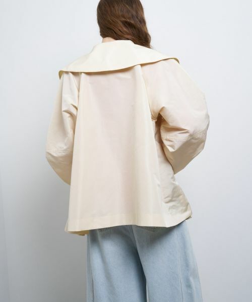 LANVIN en Bleu / ランバン オン ブルー その他アウター | ビッグカラーライトタフタミドルコート | 詳細5