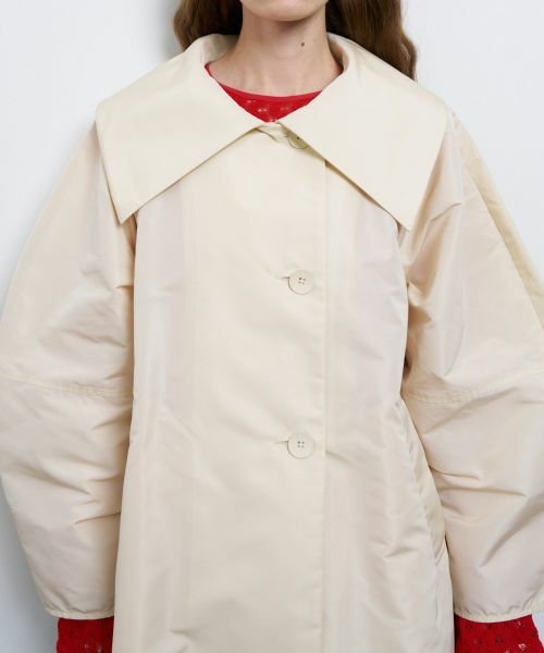 LANVIN en Bleu / ランバン オン ブルー その他アウター | ビッグカラーライトタフタミドルコート | 詳細6