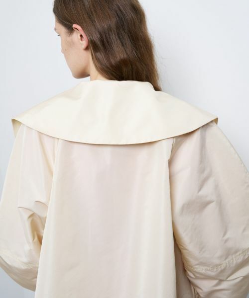 LANVIN en Bleu / ランバン オン ブルー その他アウター | ビッグカラーライトタフタミドルコート | 詳細7