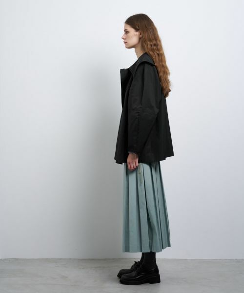 LANVIN en Bleu / ランバン オン ブルー その他アウター | ビッグカラーライトタフタミドルコート | 詳細9