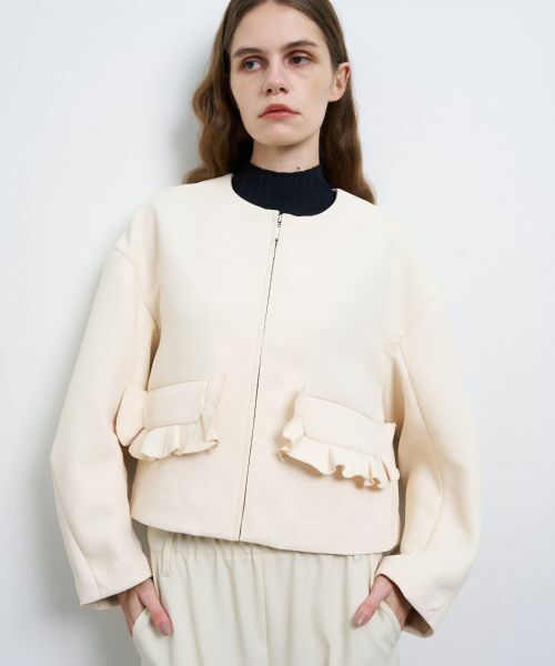 LANVIN en Bleu / ランバン オン ブルー テーラードジャケット | トリプルクロスフリルポケットジャケット | 詳細4