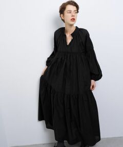 LANVIN en Bleu / ランバン オン ブルー ドレス | シアーワッシャータフタギャザーワンピース