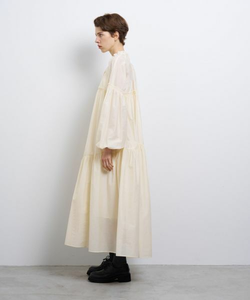 LANVIN en Bleu / ランバン オン ブルー ドレス | シアーワッシャータフタギャザーワンピース | 詳細2