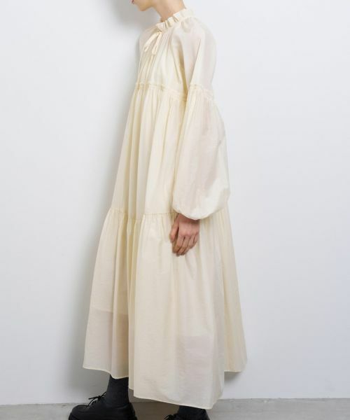 LANVIN en Bleu / ランバン オン ブルー ドレス | シアーワッシャータフタギャザーワンピース | 詳細4