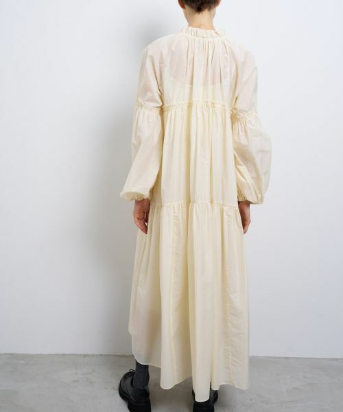 LANVIN en Bleu / ランバン オン ブルー ドレス | シアーワッシャータフタギャザーワンピース | 詳細5