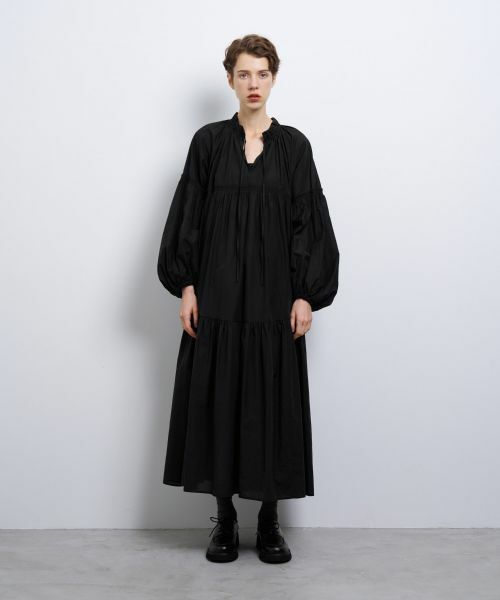 LANVIN en Bleu / ランバン オン ブルー ドレス | シアーワッシャータフタギャザーワンピース | 詳細7