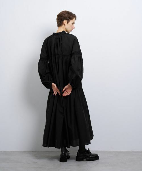 LANVIN en Bleu / ランバン オン ブルー ドレス | シアーワッシャータフタギャザーワンピース | 詳細9