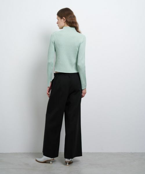 LANVIN en Bleu / ランバン オン ブルー その他パンツ | ダブルクロスゴムワイドパンツ | 詳細10