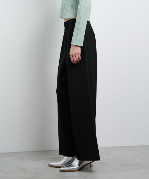LANVIN en Bleu / ランバン オン ブルー その他パンツ | ダブルクロスゴムワイドパンツ | 詳細11