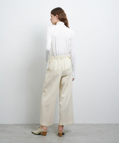 LANVIN en Bleu / ランバン オン ブルー その他パンツ | ダブルクロスゴムワイドパンツ | 詳細3