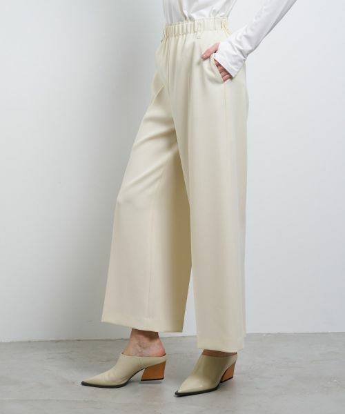 LANVIN en Bleu / ランバン オン ブルー その他パンツ | ダブルクロスゴムワイドパンツ | 詳細4