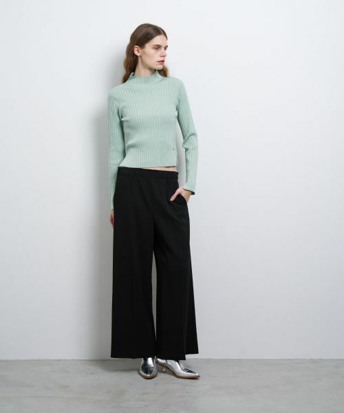 LANVIN en Bleu / ランバン オン ブルー その他パンツ | ダブルクロスゴムワイドパンツ | 詳細8