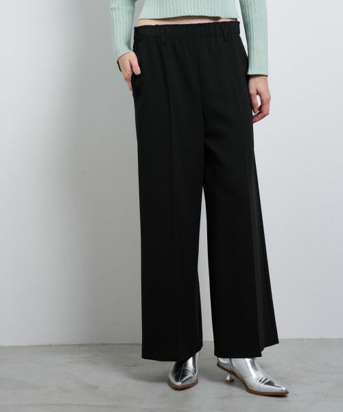 最終値下げ【美品】plantation メランジクロス　ワイドパンツ セール】 ダブルクロスゴムワイドパンツ （その他パンツ