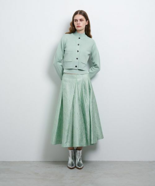 LANVIN en Bleu / ランバン オン ブルー ロング・マキシ丈スカート | ETIQUEスターレットジャガードフレアスカート | 詳細1