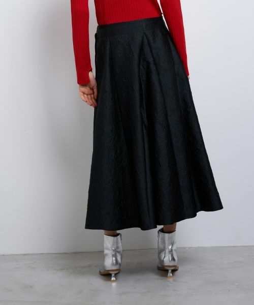 LANVIN en Bleu / ランバン オン ブルー ロング・マキシ丈スカート | ETIQUEスターレットジャガードフレアスカート | 詳細11