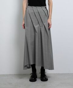 LANVIN en Bleu / ランバン オン ブルー ロング・マキシ丈スカート | ウールギャバランダムタックスカート