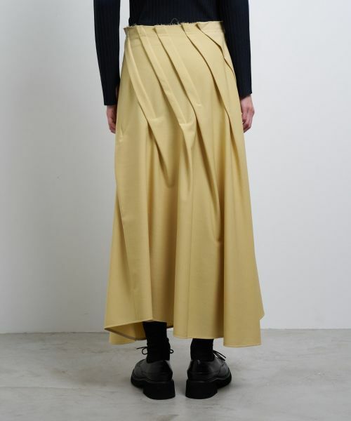 LANVIN en Bleu / ランバン オン ブルー ロング・マキシ丈スカート | ウールギャバランダムタックスカート | 詳細10