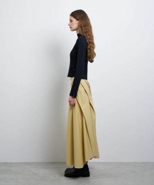 LANVIN en Bleu / ランバン オン ブルー ロング・マキシ丈スカート | ウールギャバランダムタックスカート | 詳細7