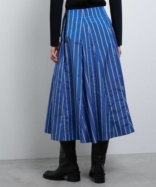 LANVIN en Bleu / ランバン オン ブルー ロング・マキシ丈スカート | FABRICAタフタストライプタフタフレアスカート | 詳細5
