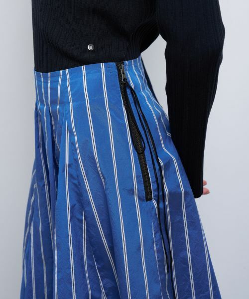 LANVIN en Bleu / ランバン オン ブルー ロング・マキシ丈スカート | FABRICAタフタストライプタフタフレアスカート | 詳細7