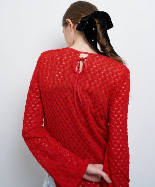 LANVIN en Bleu / ランバン オン ブルー Tシャツ | カーブスリットレーストップス | 詳細11