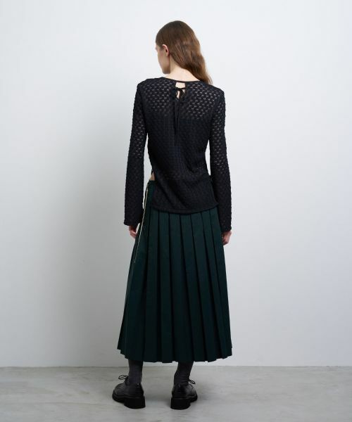 LANVIN en Bleu / ランバン オン ブルー Tシャツ | カーブスリットレーストップス | 詳細3