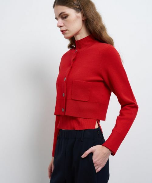 LANVIN en Bleu / ランバン オン ブルー カーディガン・ボレロ | ダブルフェイスショートカーディガン | 詳細14