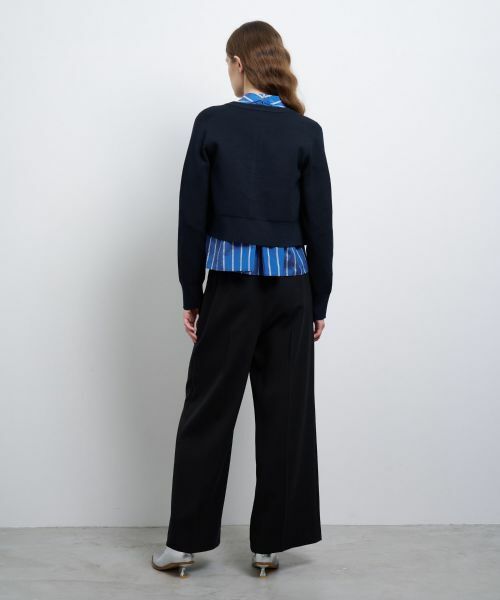 LANVIN en Bleu / ランバン オン ブルー カーディガン・ボレロ | ダブルフェイスショートカーディガン | 詳細8