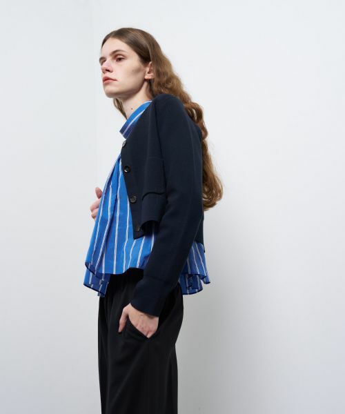 LANVIN en Bleu / ランバン オン ブルー カーディガン・ボレロ | ダブルフェイスショートカーディガン | 詳細9