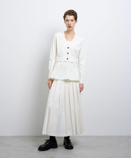 LANVIN en Bleu / ランバン オン ブルー カーディガン・ボレロ | タックペプラムコンビニットカーディガン | 詳細1