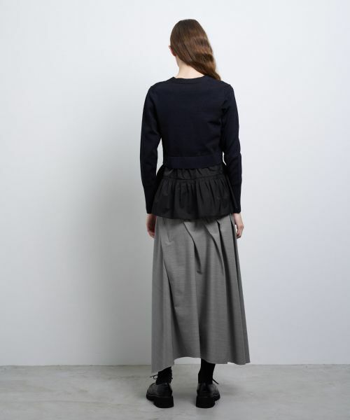 LANVIN en Bleu / ランバン オン ブルー カーディガン・ボレロ | タックペプラムコンビニットカーディガン | 詳細8