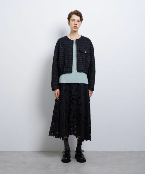 LANVIN en Bleu / ランバン オン ブルー テーラードジャケット | ツイードノーカラーブルゾンジャケット | 詳細1