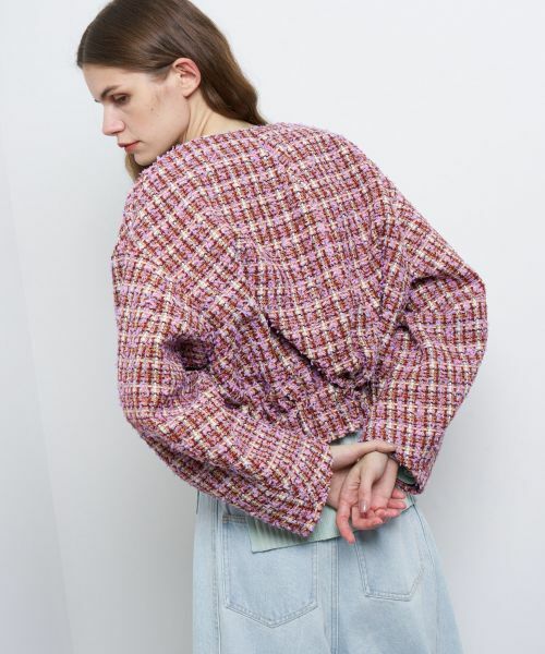 LANVIN en Bleu / ランバン オン ブルー テーラードジャケット | ツイードノーカラーブルゾンジャケット | 詳細11