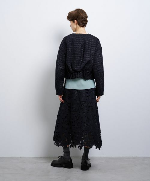 LANVIN en Bleu / ランバン オン ブルー テーラードジャケット | ツイードノーカラーブルゾンジャケット | 詳細3