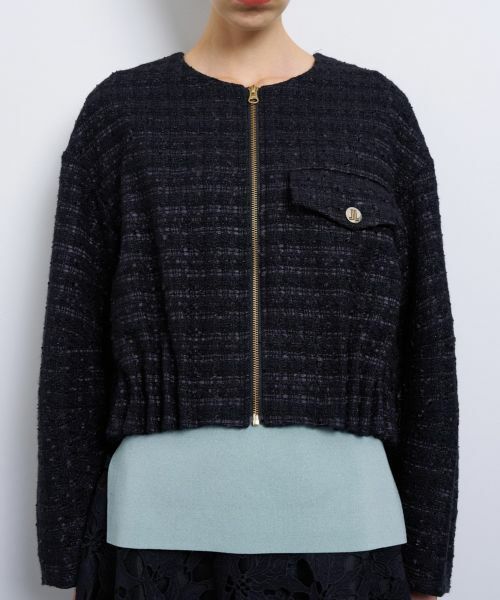 LANVIN en Bleu / ランバン オン ブルー テーラードジャケット | ツイードノーカラーブルゾンジャケット | 詳細6