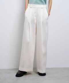 LANVIN en Bleu / ランバン オン ブルー その他パンツ | シルキーダブルクロスストレートワイドパンツ