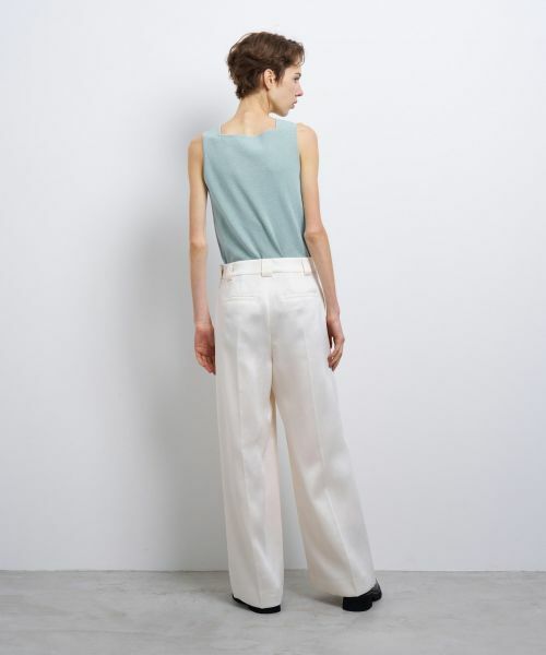 LANVIN en Bleu / ランバン オン ブルー その他パンツ | シルキーダブルクロスストレートワイドパンツ | 詳細10
