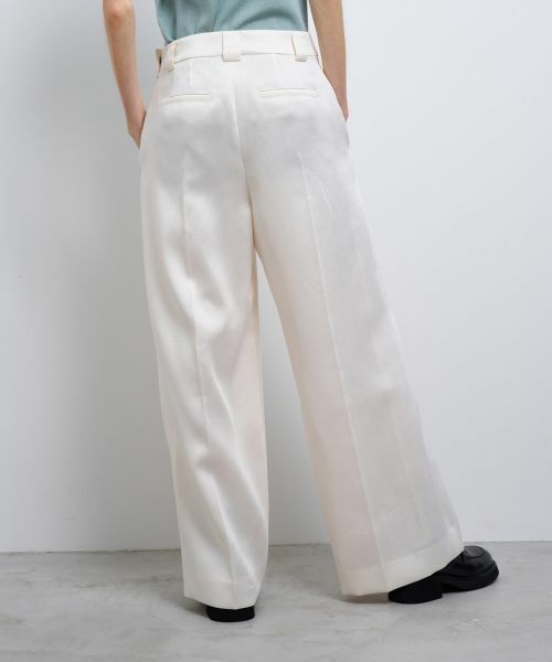 LANVIN en Bleu / ランバン オン ブルー その他パンツ | シルキーダブルクロスストレートワイドパンツ | 詳細12