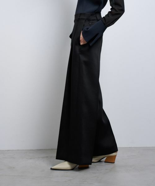 LANVIN en Bleu / ランバン オン ブルー その他パンツ | シルキーダブルクロスストレートワイドパンツ | 詳細17