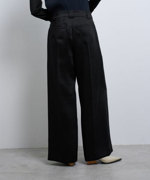 LANVIN en Bleu / ランバン オン ブルー その他パンツ | シルキーダブルクロスストレートワイドパンツ | 詳細18