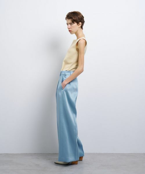 LANVIN en Bleu / ランバン オン ブルー その他パンツ | シルキーダブルクロスストレートワイドパンツ | 詳細2