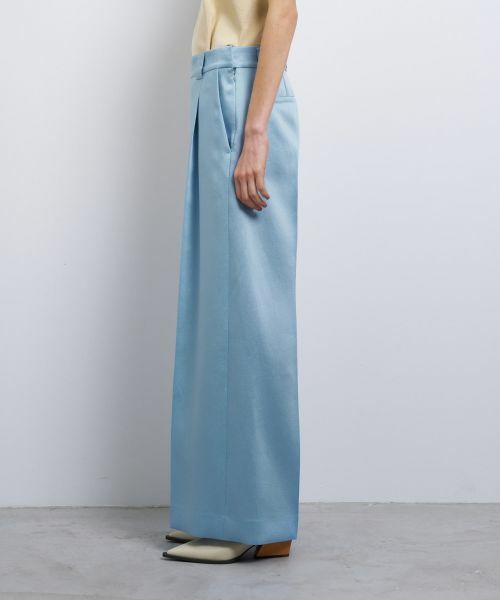 LANVIN en Bleu / ランバン オン ブルー その他パンツ | シルキーダブルクロスストレートワイドパンツ | 詳細4