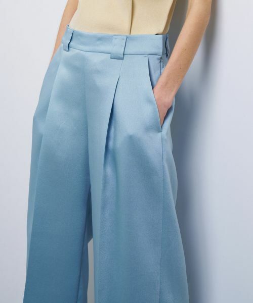 LANVIN en Bleu / ランバン オン ブルー その他パンツ | シルキーダブルクロスストレートワイドパンツ | 詳細7