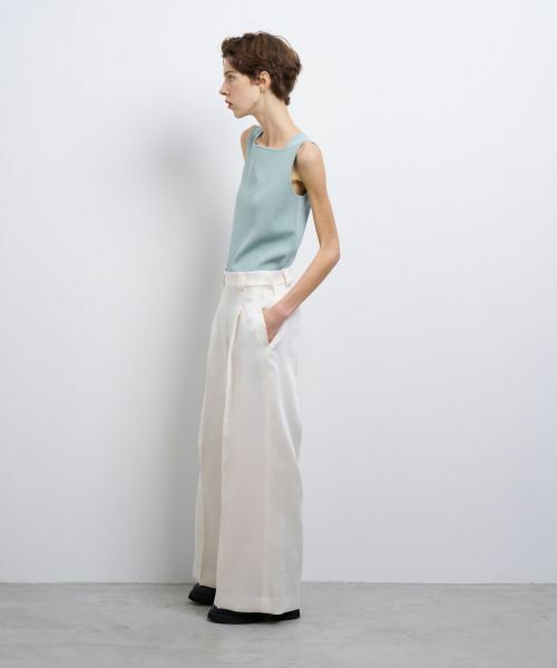 LANVIN en Bleu / ランバン オン ブルー その他パンツ | シルキーダブルクロスストレートワイドパンツ | 詳細9