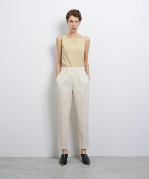 LANVIN en Bleu / ランバン オン ブルー その他パンツ | ダブルクロスゴムテーパードパンツ | 詳細1